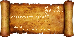 Zsifkovics Klió névjegykártya